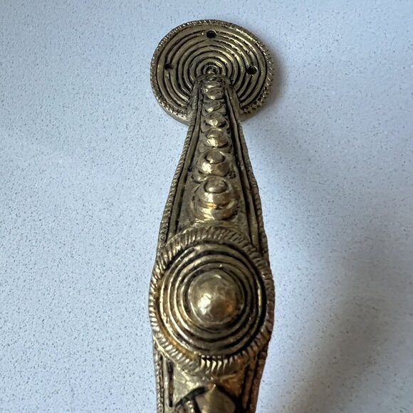 Solid Brass Door Handle Decorative Vintage Artisan Indian Ethnic Handmade - Picture 3 of 7